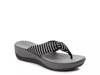 Cloudsteppers Arla Glison Wedge Sandal Black/White Stripes/Dots view