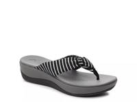 Cloudsteppers Arla Glison Wedge Sandal Black/White Stripes/Dots view