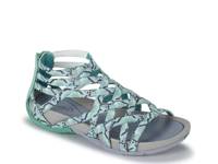 Samina Gladiator Sandal Teal Snake Print view