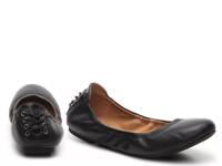 Echo Ballet Flat Black Leather/Silver Eyelet view