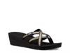 Mush Mandalyn Ola II Wedge Flip Flop Black/Gold Metallic/ Silver Metallic view