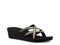 Mush Mandalyn Ola II Wedge Flip Flop Black/Gold Metallic/ Silver Metallic view