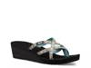 Mush Mandalyn Ola II Wedge Flip Flop Teal/Purple/Orange view