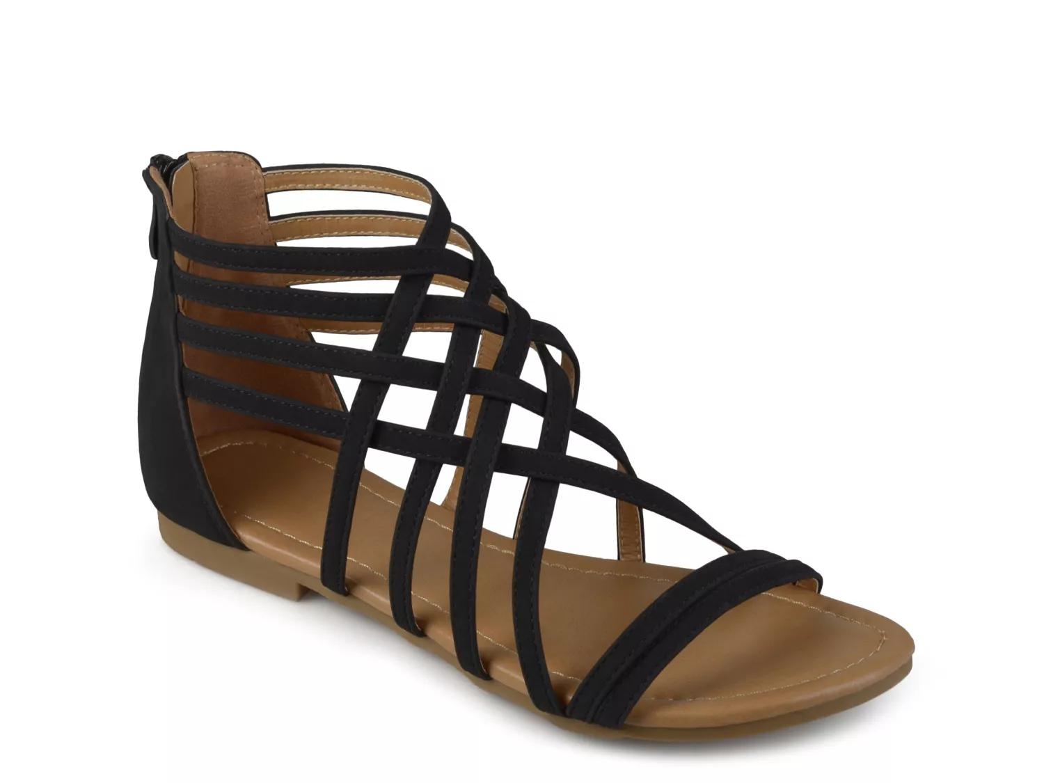Journee Collection Wide Width Hanni Gladiator Sandal | Women's | Black | Size 5.5 | Sandals