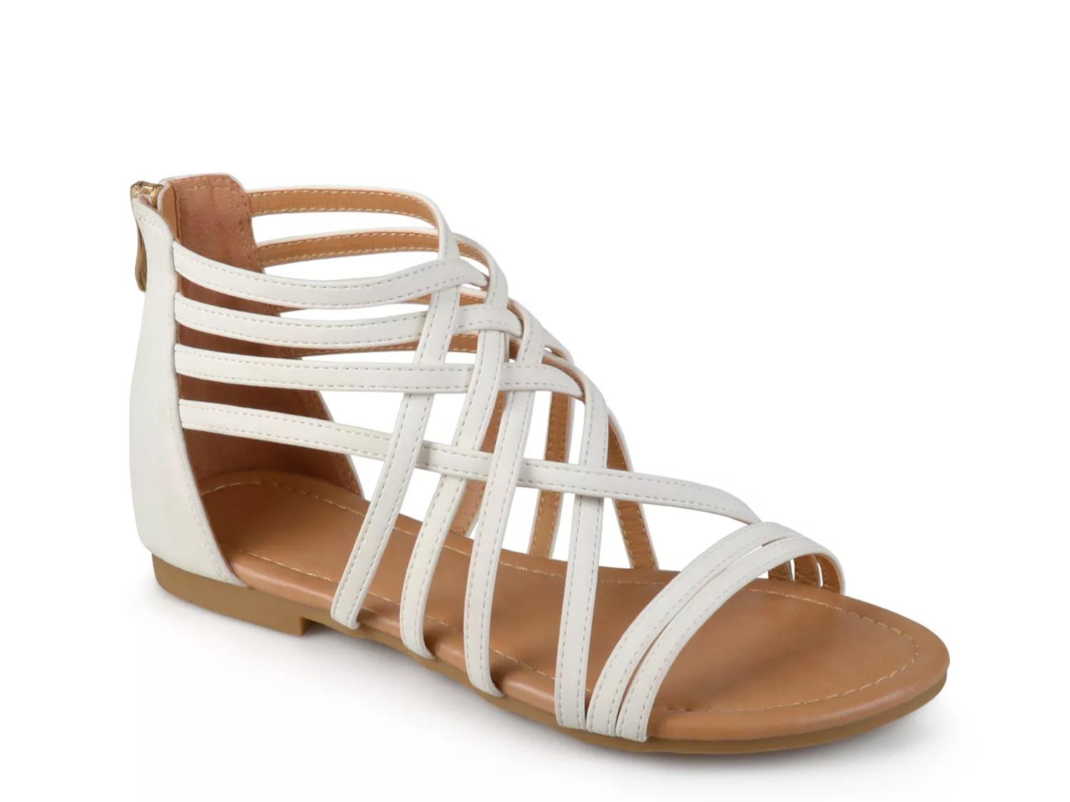 Journee Collection Wide Width Hanni Gladiator Sandal | Women's | White | Size 7 | Sandals