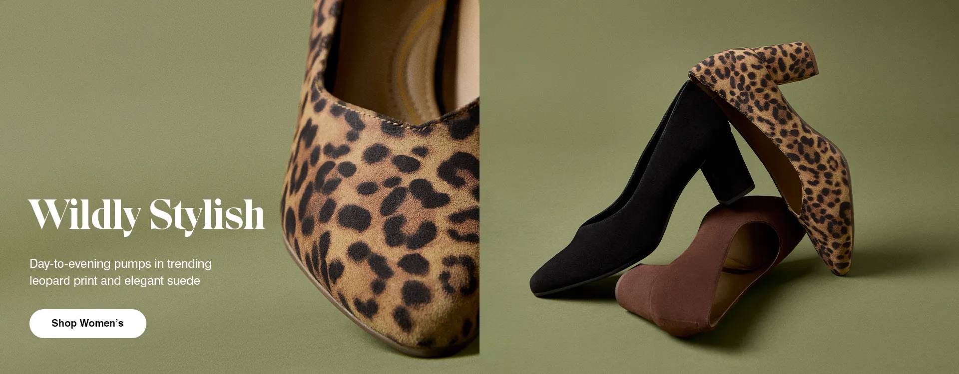 leopard print and suede wedge heels