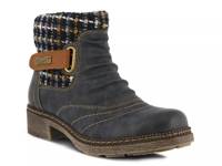 Citrine Bootie Navy Plaid view