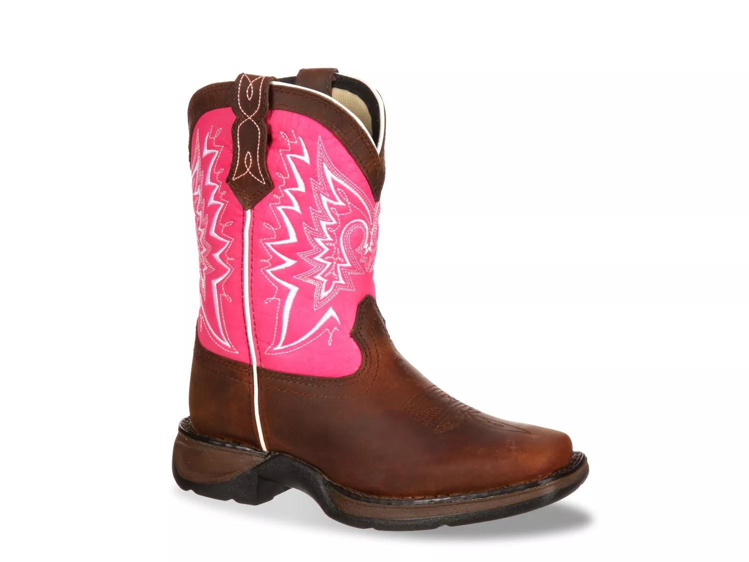 Durango Let Love Fly Western Cowboy Boot Kids' In Pink/brown