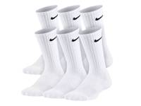 Performance Cushioned Kids' Crew Socks - 6 Pack White view