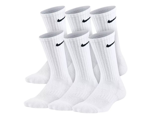 Performance Cushioned Kids' Crew Socks - 6 Pack