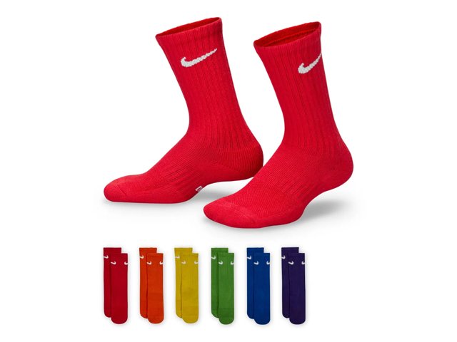 Performance Cushioned Kids' Crew Socks - 6 Pack