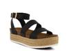 Larissa Espadrille Platform Sandal Black Faux Leather view