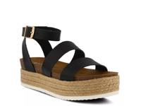 Larissa Espadrille Platform Sandal Black Faux Leather view