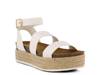 Larissa Espadrille Platform Sandal White Faux Leather view