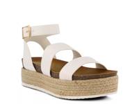 Larissa Espadrille Platform Sandal White Faux Leather view