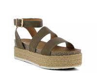 Larissa Espadrille Platform Sandal Olive Green Faux Leather view