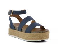 Larissa Espadrille Platform Sandal Navy Faux Leather view