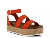Larissa Espadrille Platform Sandal Dark Orange Faux Suede view