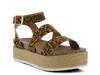 Larissa Espadrille Platform Sandal Light Brown Leopard Print Fabric view