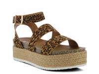 Larissa Espadrille Platform Sandal Light Brown Leopard Print Fabric view