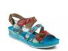 Sumacah Wedge Sandal Turquoise/Purple view