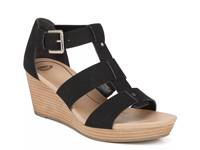 Barton Wedge Sandal Black Snake Print view