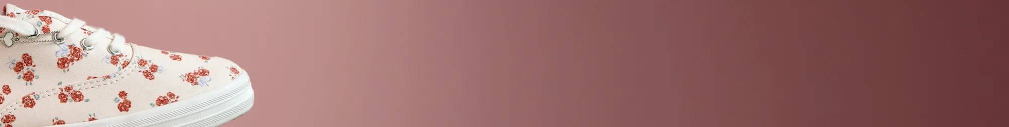 A pink background with the Keds Champion Canvas Print Floral Lace-Up in blushl. The text says Blossoming Savings: $15 Off Orders of $50+. Use code: 15OFF. Exclusions apply. See details. Shop Now