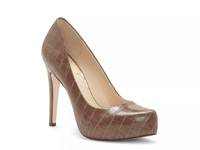Parisah Platform Pump Brown Croc Print Faux Leather view