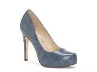 Parisah Platform Pump Dusty Dark Blue Croc Print Faux Leather view