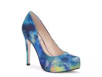 Parisah Platform Pump Blue/Multicolor Watercolor Fabric view