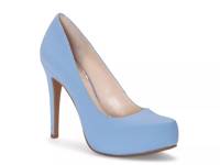 Parisah Platform Pump Light Blue Snake Print Faux Leather view