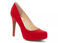 Parisah Platform Pump Red Suede view