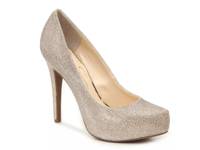 Parisah Platform Pump Gold Metallic Glitter Mesh view