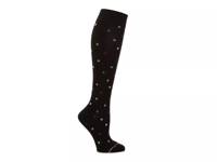 Dancing Dots Women's Compression Knee Socks Black/Multicolor Polka Dots view