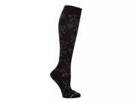 Floral Women's Compression Knee Socks Black/Grey Floral Print view