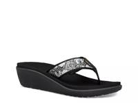 Voya Wedge Flip Flop Black/White Floral Print view