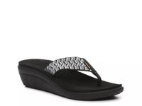 Voya Wedge Flip Flop Black/White view