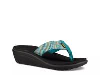 Voya Wedge Flip Flop Turquoise/Taupe/Green view