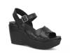 Ava Wedge Sandal Black Leather view