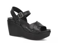 Ava Wedge Sandal Black Leather view