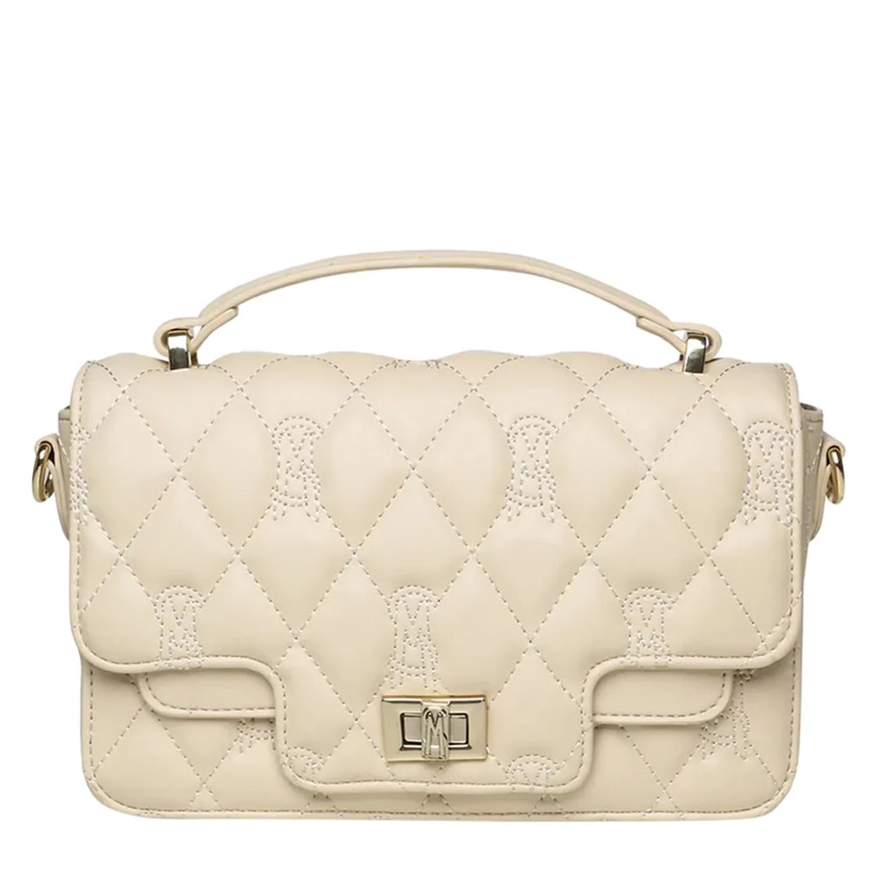 Women's Quilted Top Handle Bag Bone