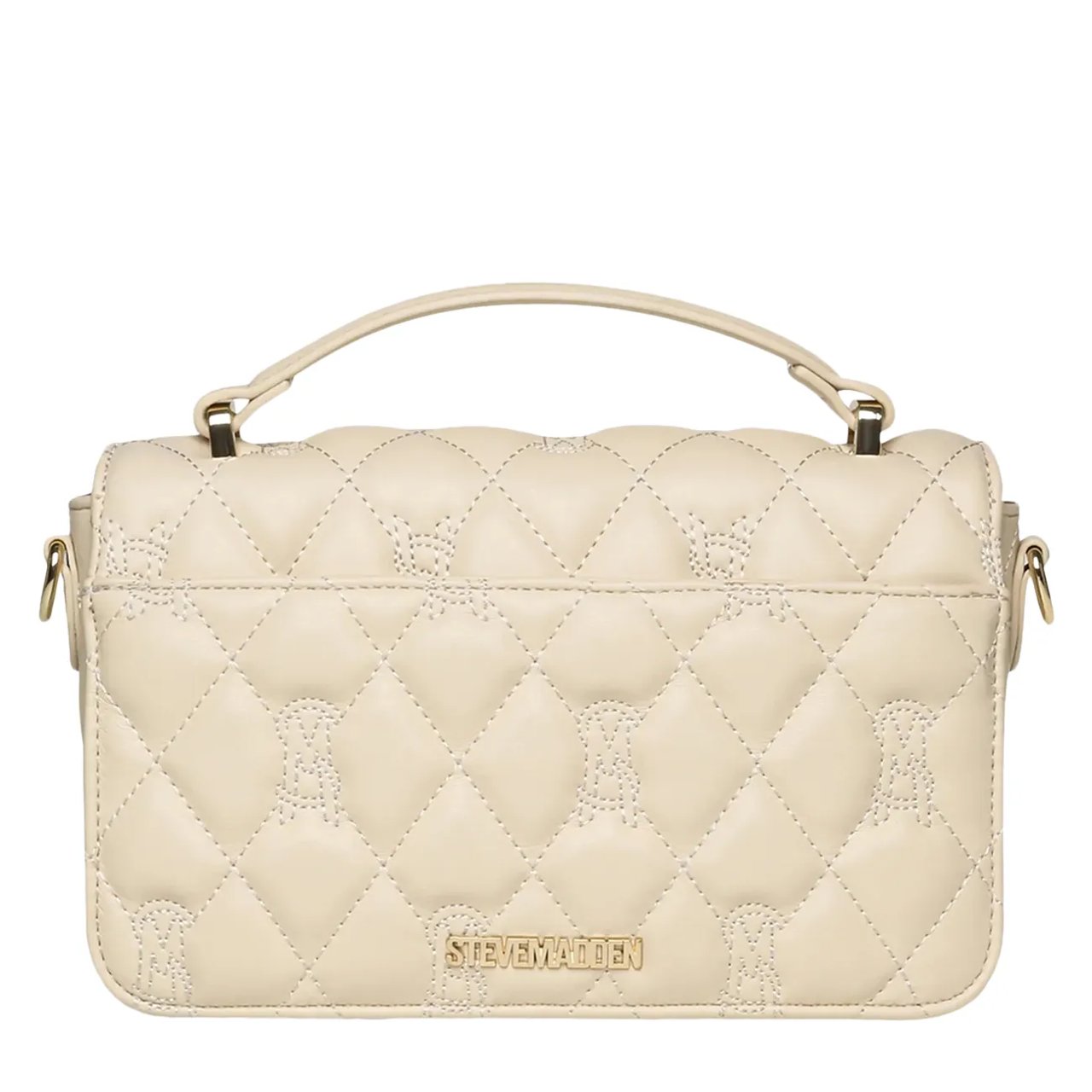 Women's Quilted Top Handle Bag Bone