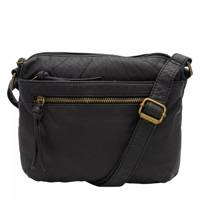 Women's Multi Zip Crossbody Bag Black view