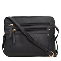 Front Zip Crossbody Bag Black view
