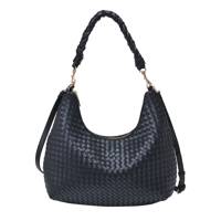 Basketweave Shoulder Bag Black view