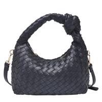 Basketweave Crossbody Bag Black view