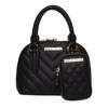 Quilted Mini Satchel Bag  BLACK view