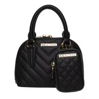 Quilted Mini Satchel Bag  BLACK view