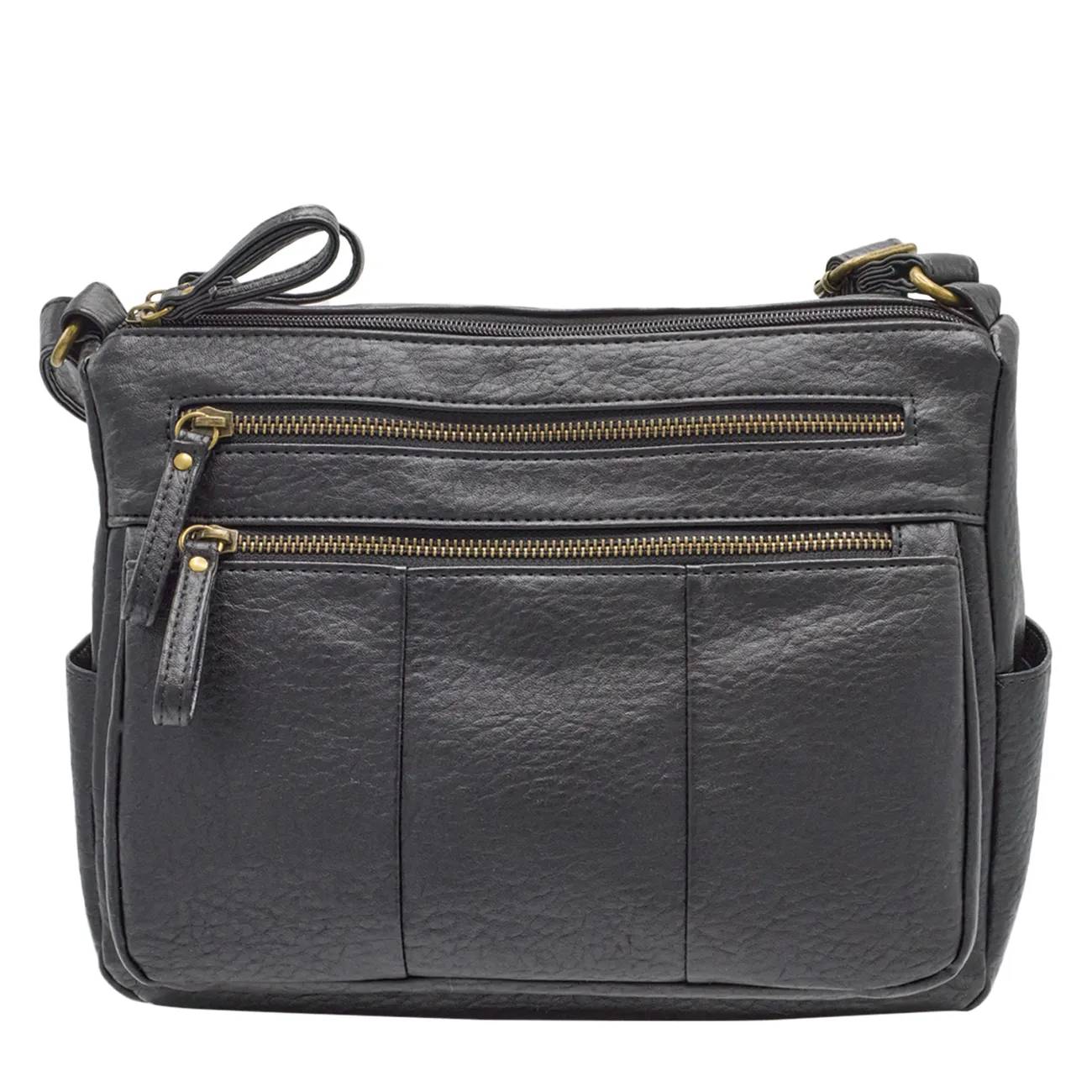 Essex Lane Women's Double Zip Shoulder Bag