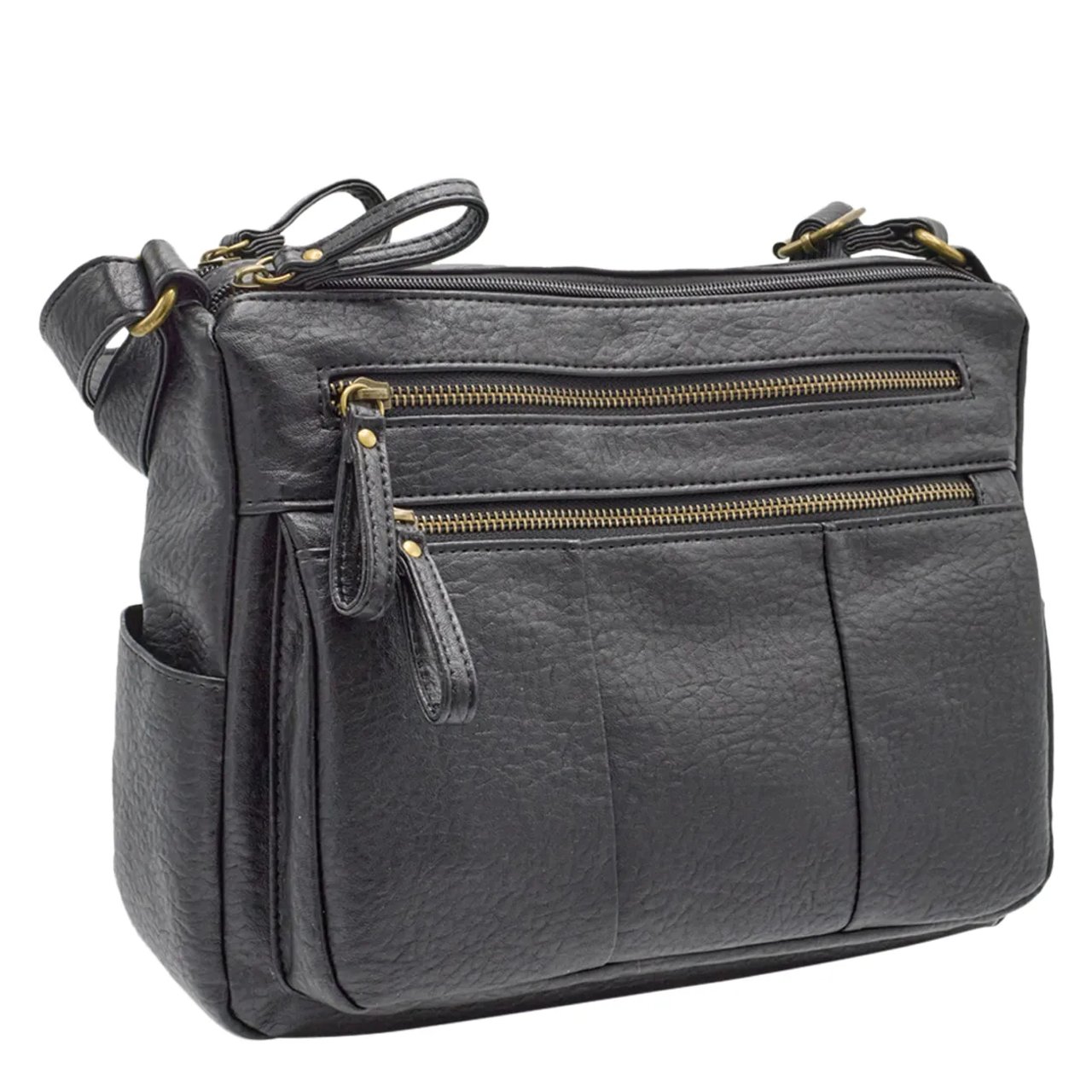 Women's Double Zip Shoulder Bag